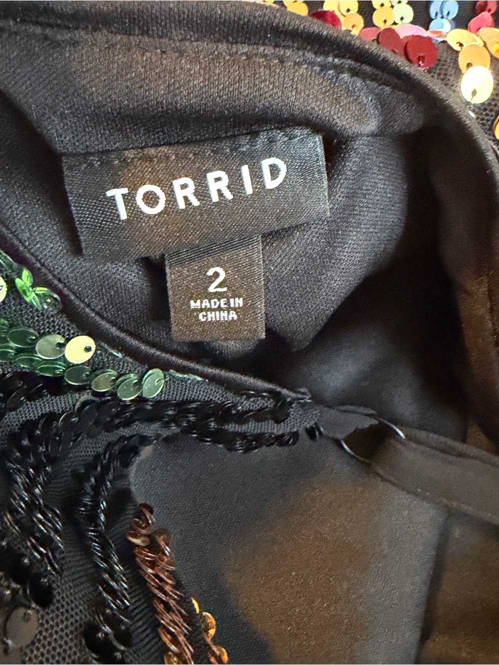 Torrid Rainbow Multicolor Sequin Stripe Mini Dress Size 2 - Picture 3 of 4